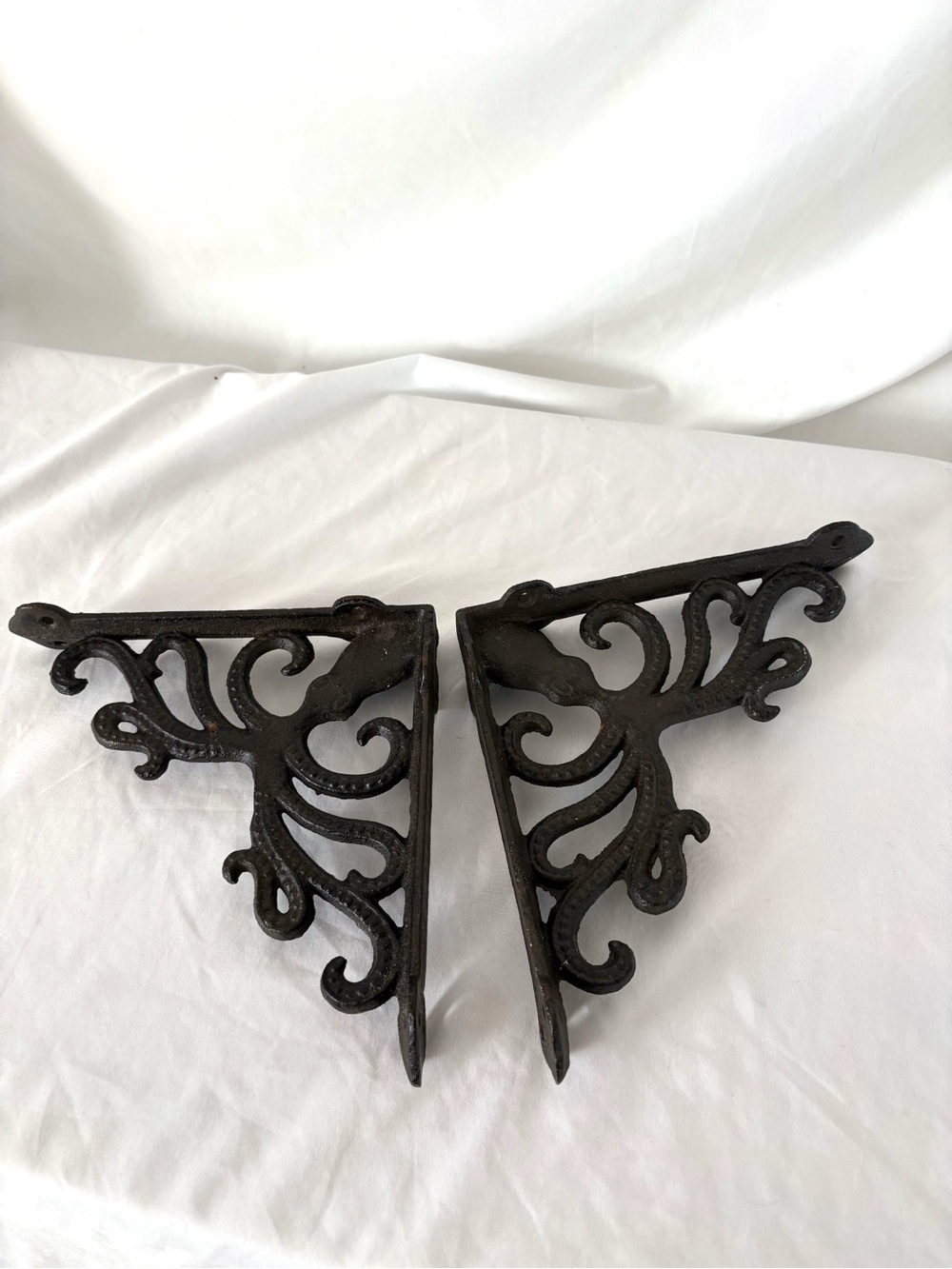 Vintage octopus nautical brass shelf holder stands home decor set